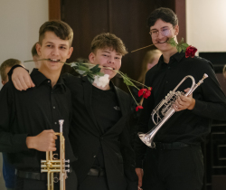 Edgar Schlefske, Simon Oldach und Vincent Bethin sind Mitglieder des JugendSinfonieOrchesters des Konservatoriums Rostock.