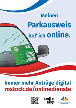 Plakat "Meinen Parkausweis hol´ ich online."