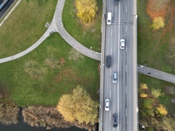Blick auf die Vorpommernbrücke von oben (Detail, Querformat)