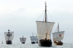 Koggen auf der Hanse Sail