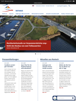 Unten rechts ist der Chatbot auf den städtischen Internetseiten zu finden (Tablet-Ansicht).