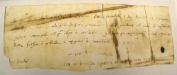 Autograph einer Zahlungsanweisung vom 23. November 1502 von Christoph Kolumbus. Signatur UB Rostock: Mss. var. 124(1)