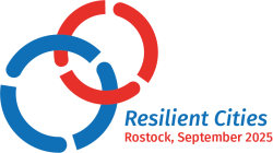 Konferenzlogo „Resilient Cities - Rostock, September 2025“