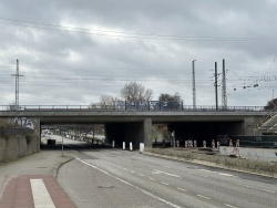 Goetheplatzbrücke von Norden (Bauzustand am 17.12.2023).