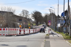 Blick auf die Baustelle Neubrandenburger Straße 