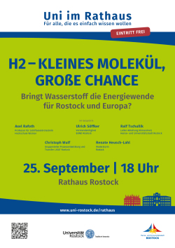 Plakat "Uni im Rathaus" am 25. September 2025 - H2 - Kleines Molekül, große Chance