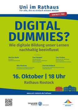 Plakat „Uni im Rathaus: Digital Dummies“ (Hochformat)