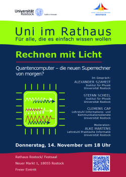 Uni im Rathaus am 14. November 2024: Rechnen mit Licht