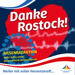 Plakat "Danke Rostock!" mit Riesenrad-Aktion
