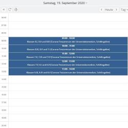 Test-Kalender für die Hundertwasser-Gesamtschule am Sonnabend, 19. September 2020
