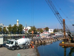 Betonierungsarbeiten Sportboothafen Warnemünde