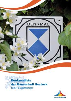 Titel "Denkmalliste der Hansestadt Rostock"