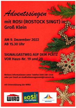 Plakat Adventssingen in Groß Klein