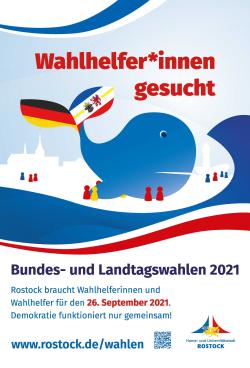 Plakat "Wahlhelfer*innen gesucht" 2021