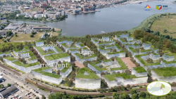 Visualisierung Warnow Quartier: smart, innovativ, resilient, urban, kreativ, grün