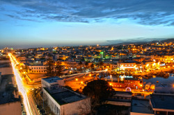 A view of the main avenue of the city