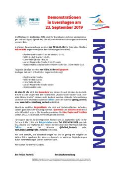 Flyer "Demonstrationen in Evershagen am 23. September 2019" (Vorderseite)
