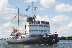 Der Eisbrecher "Stettin" ist seit der ersten Hanse Sail dabei und immer wieder ein Highlight für die Besucher. 