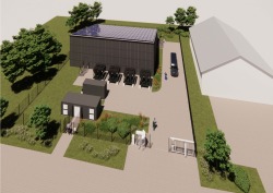 Visualisierung des Neubaus eines Rechenzentrums für die Stadtverwaltung