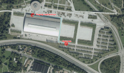 Wegbeschreibung vom Parkplatz HanseMesse zum Impfzentrum Rostock