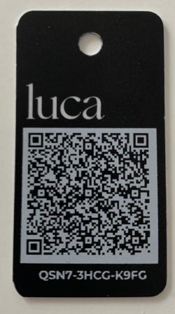 Schlüsselbundanhänger mit luca-QR-Code