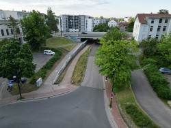 Blick auf Kuhtor mit Unterführung Bahnhofstraße