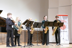 Saxophon Quintett - Bjarte Magnussen, Martha Goetz, Konrad Schmacka, Paula Hartmann, Rostislav Zhdanov, AG III, Schülerininnen und Schüler des Konservatoriums der Hanse- und Universitätsstadt Rostock in der Klasse von Anne Roedszus