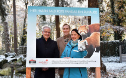 Gruppenfoto mit Abbildungen vom Roten Panda