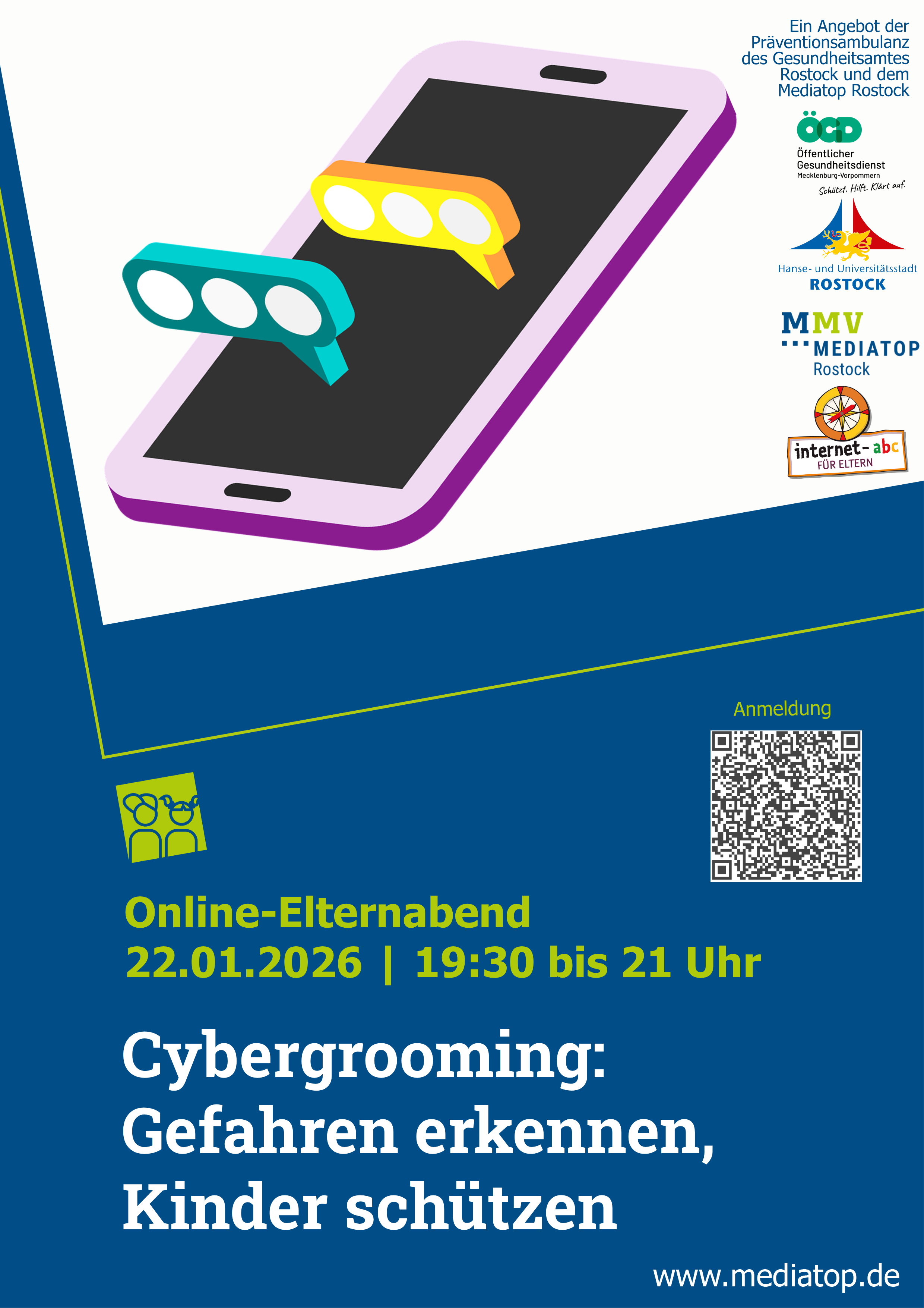 Flyer Online-Elternabend Cybergrooming 2026
