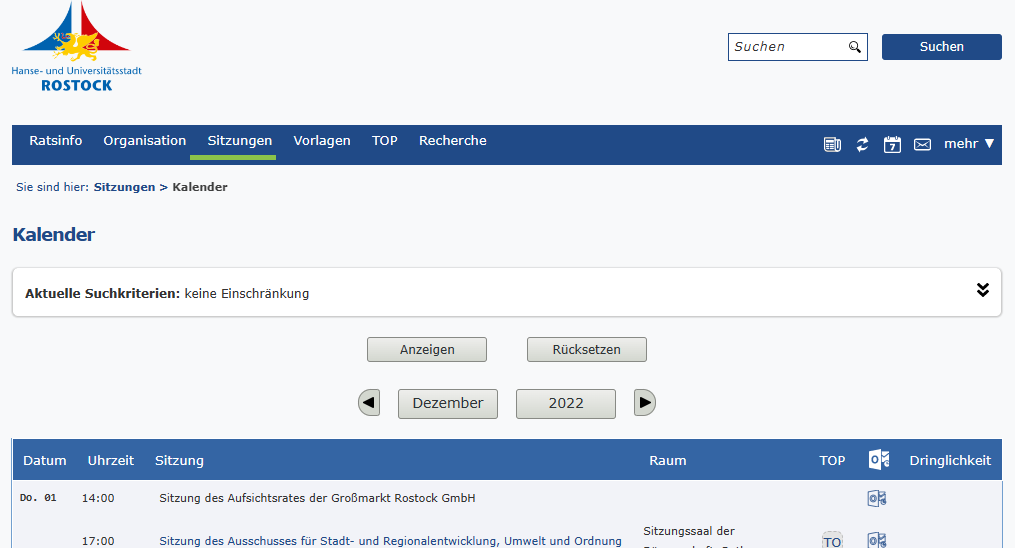Startseite Bürgerinformationssystem