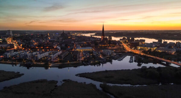 Abendstimmung Blick auf Rostock