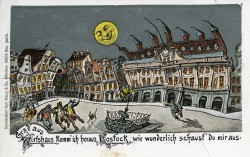 Auch der abendliche Wirtshausbesuch gehörte zu Möglichkeiten, sich zu amüsieren, wie diese Postkarte belegt.