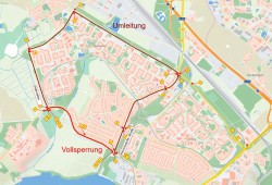 Dierkower Damm: Vollsperrung und Umleitung vom 4. bis voraussichtlich 29. September 2023