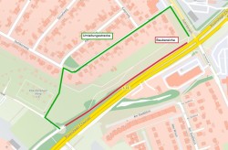 Umleitung während der Bauarbeiten am geh- und Radweg entlang der Rövershäger Chaussee im September/Oktober 2022