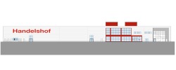 Plan Neuer Handeslshof Rostock Westansicht