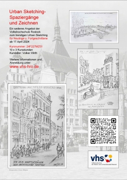 Urban Sketching mit Volker Wirth an der vhs Rostock.