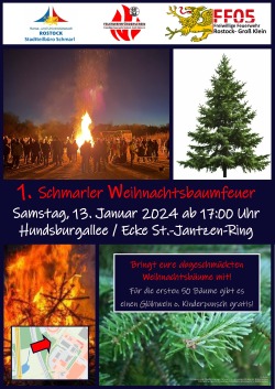 Plakat 1. Schmarler Weihnachtsbaumfeuer