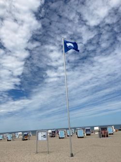 Hissen der blauen Flagge