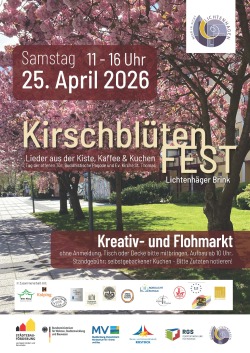 Plakat Kirschblütenfest mit Kreativ- und Flohmarkt auf dem Lichtenhäger Brink